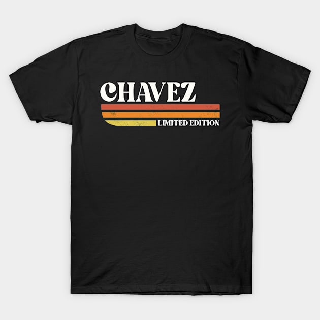 CHAVEZ Surname Funny Reunion Retro Vintage 70s 80s Birthday T-Shirt by Silo Co.